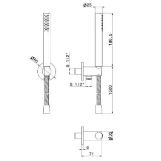 Душевая лейка Kerama Marazzi Eterna 69645XKM.50.050 сталь